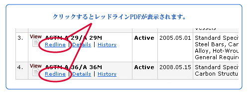 クリックするとレッドラインPDFが表示されます。